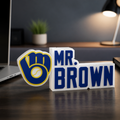 Personalized Milwaukee Brewers Baseball Desk Name Plate