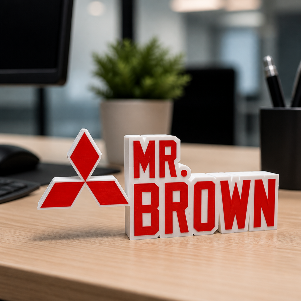 Personalized Mitsubishi Desk Name Plate