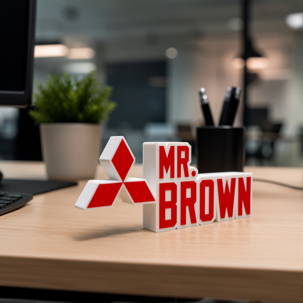 Personalized Mitsubishi Desk Name Plate