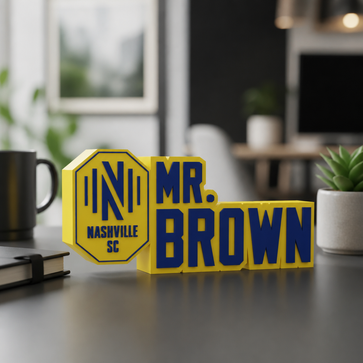 Personalized Nashville SC Soccer Desk Name Plate