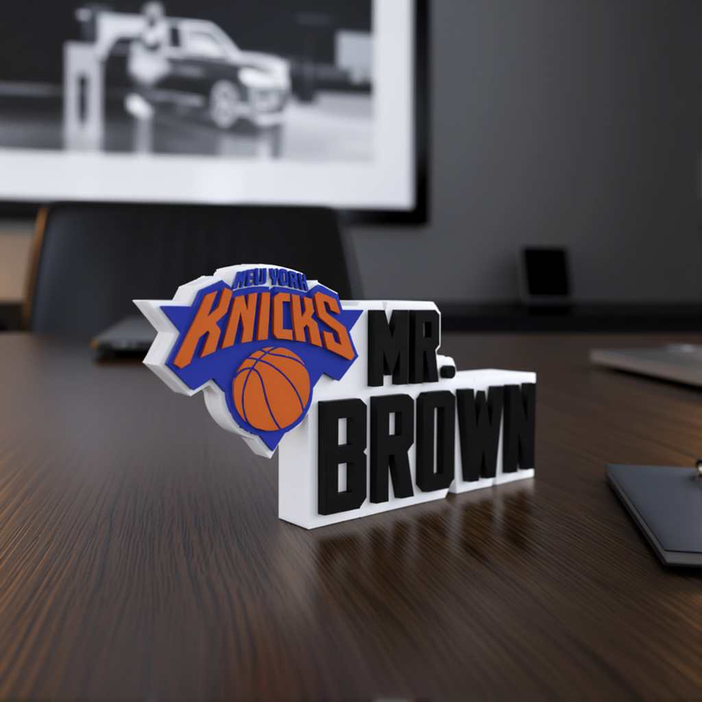 Personalized New York Knicks Basketball Desk Name Plate