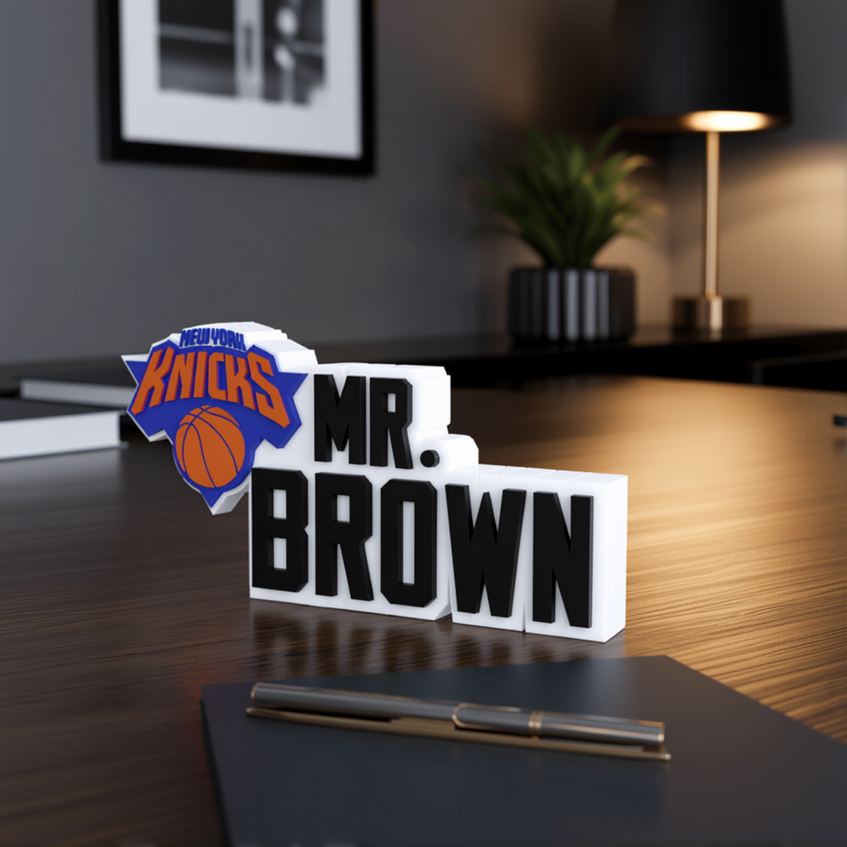 Personalized New York Knicks Basketball Desk Name Plate
