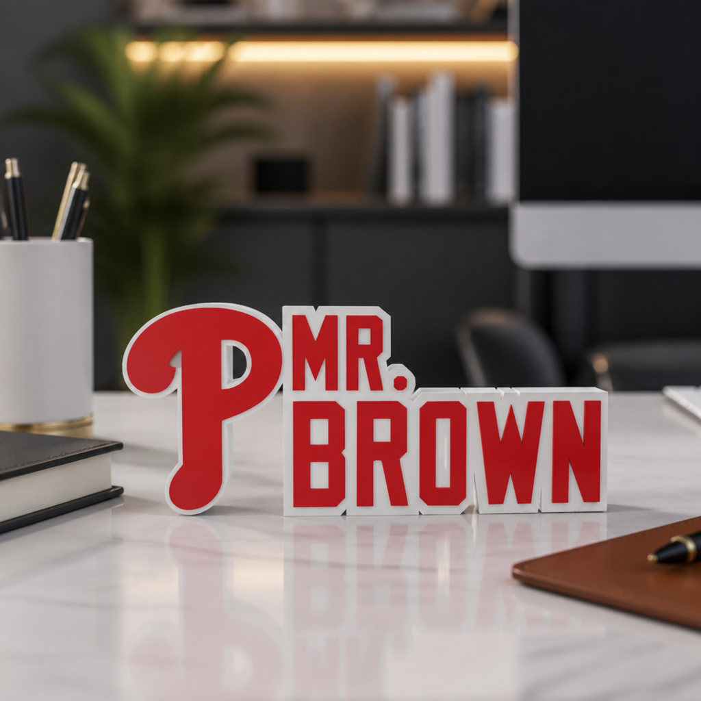 Personalized Philadelphia Phillies Baseball Desk Name Plate