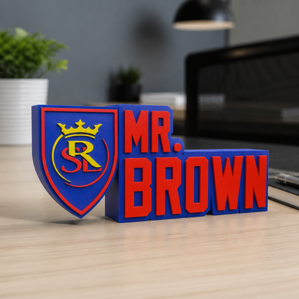 Personalized Real Salt Lake Soccer Desk Name Plate