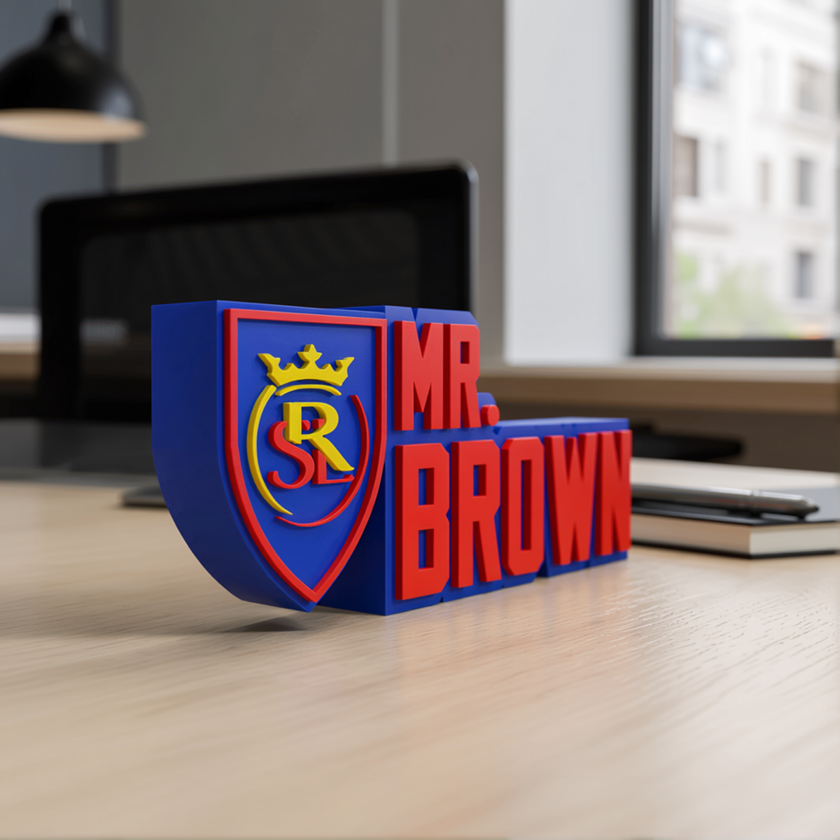 Personalized Real Salt Lake Soccer Desk Name Plate