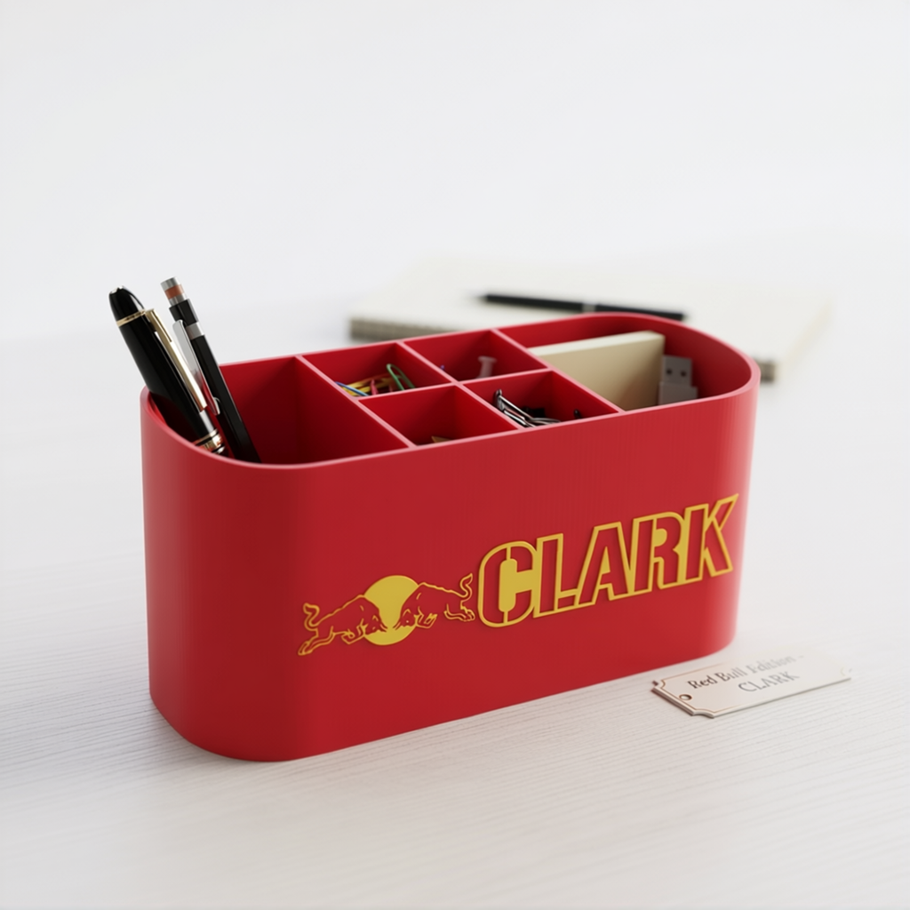 Personalized Red Bull Desk Organizer