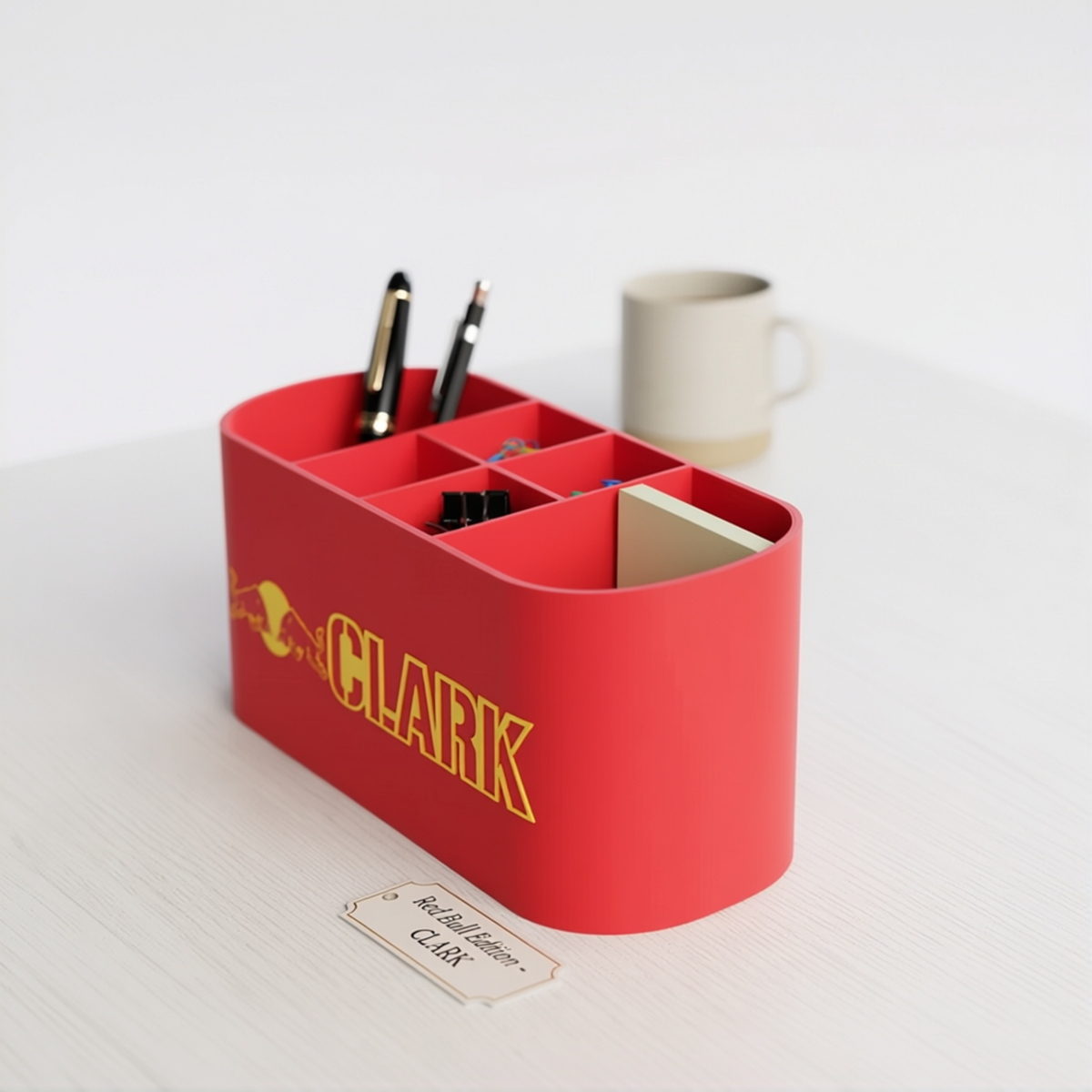 Personalized Red Bull Desk Organizer