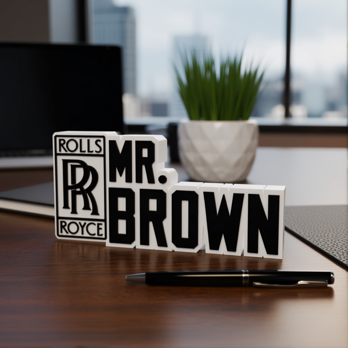 Personalized Rolls-Royce  Desk Name Plate