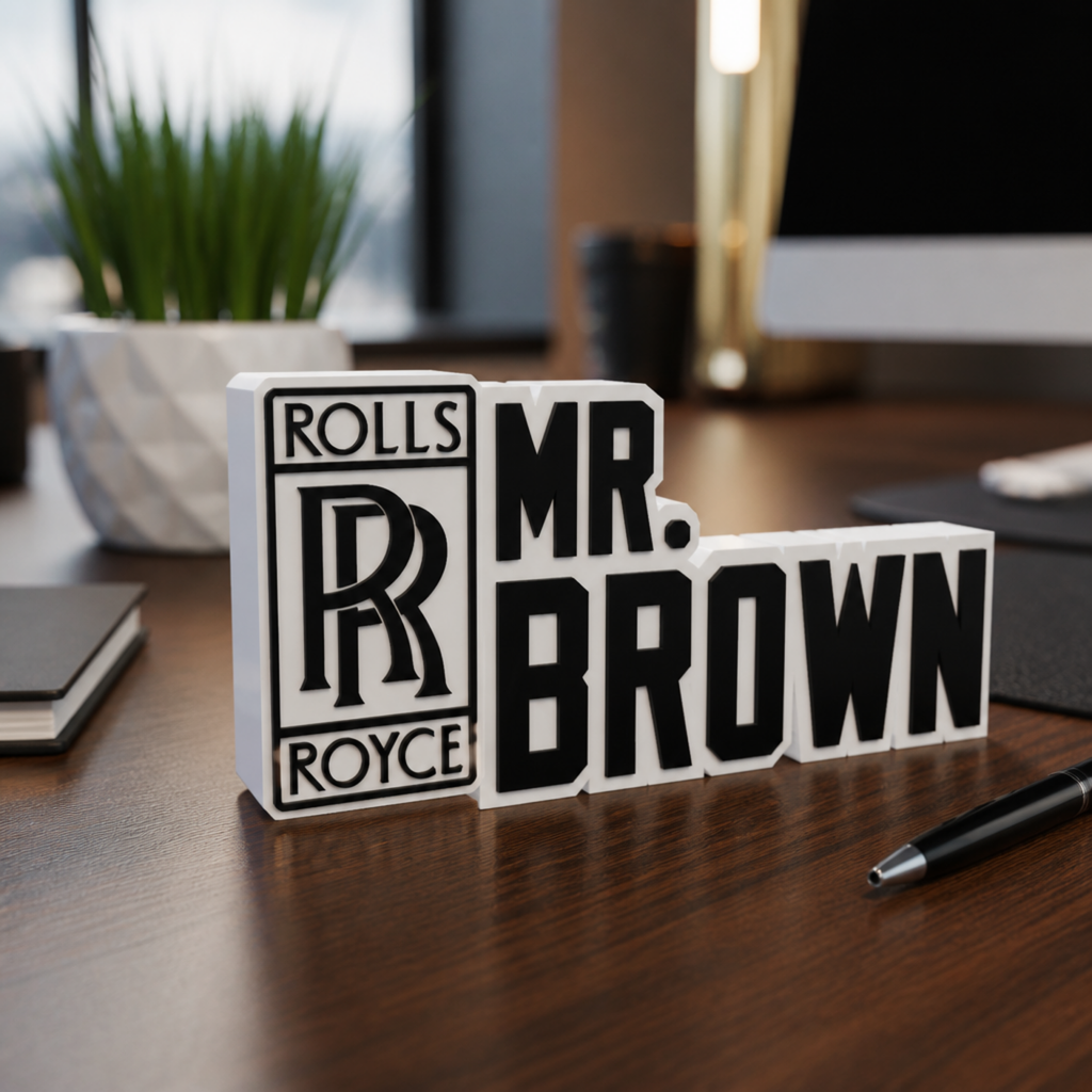 Personalized Rolls-Royce  Desk Name Plate