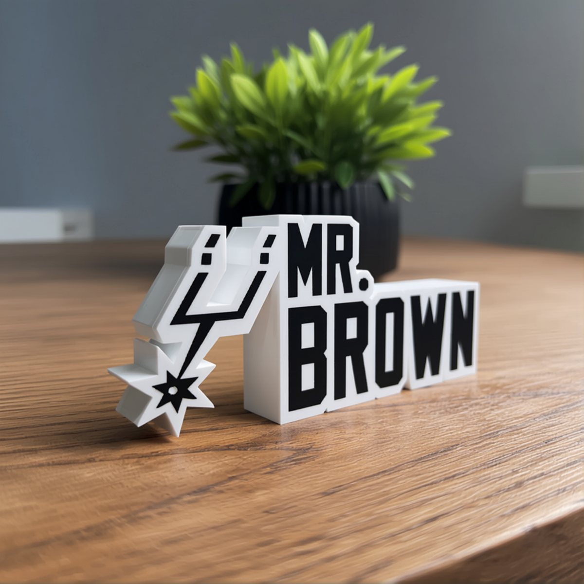 Personalized San Antonio Spurs Basketball Desk Name Plate