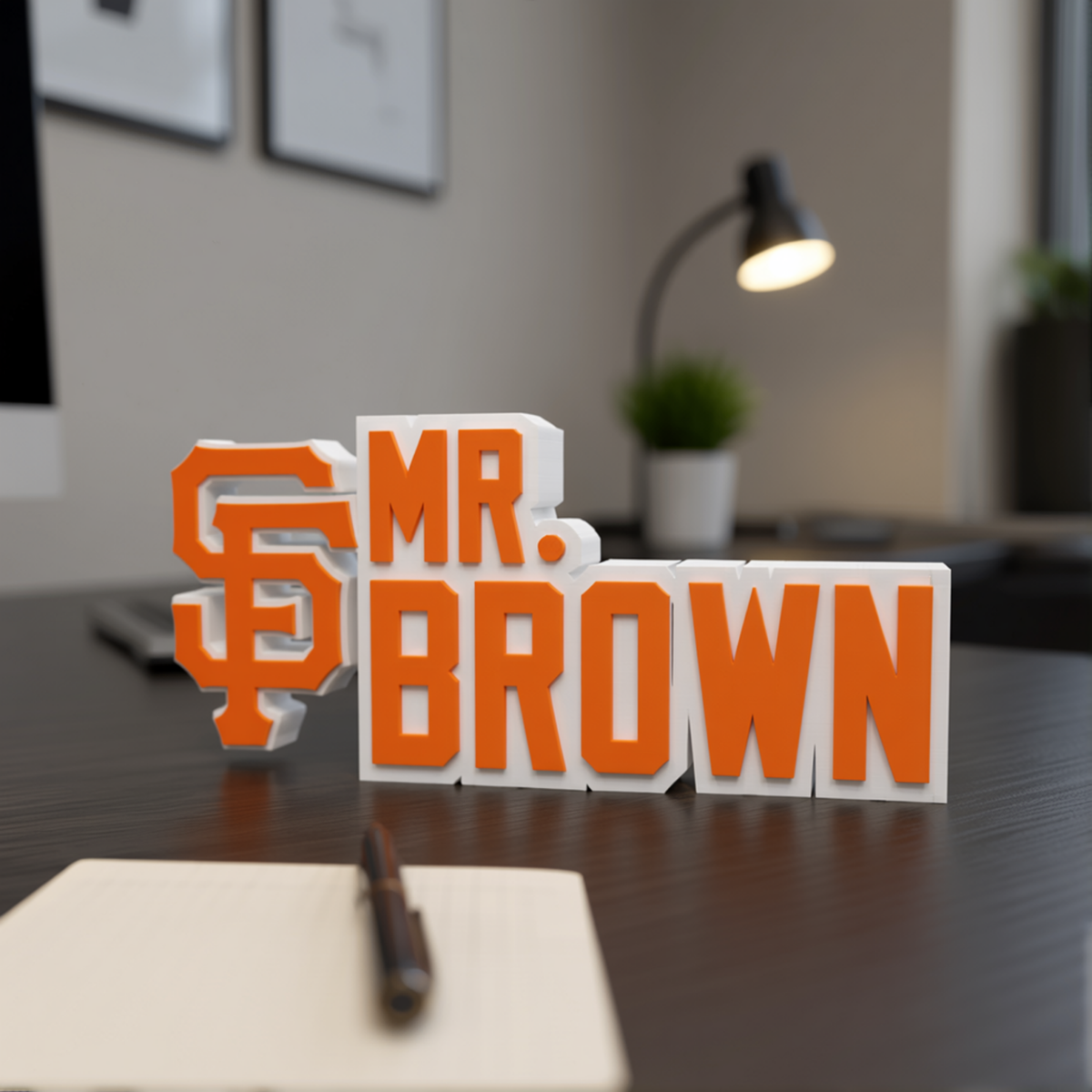 Personalized San Francisco Giants Baseball Desk Name Plate