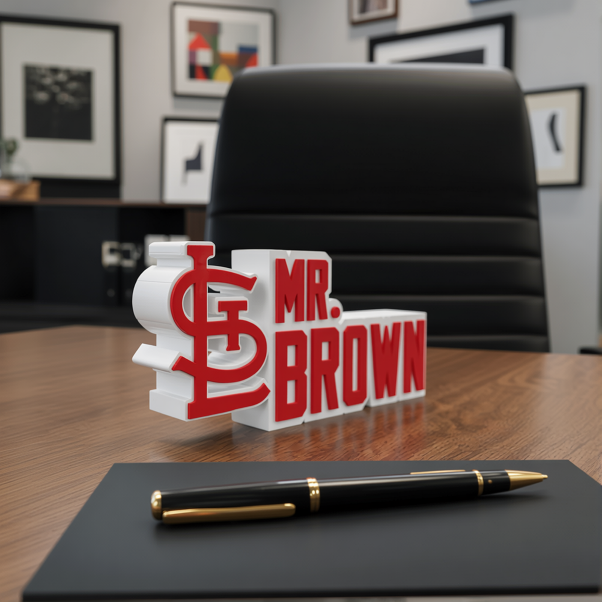 Personalized St. Louis Cardinals Baseball Desk Name Plate