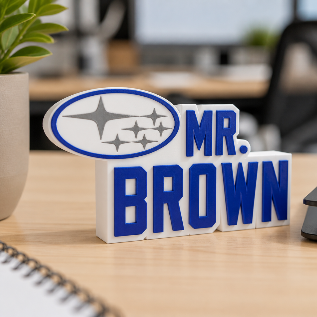 Personalized Subaru Desk Name Plate