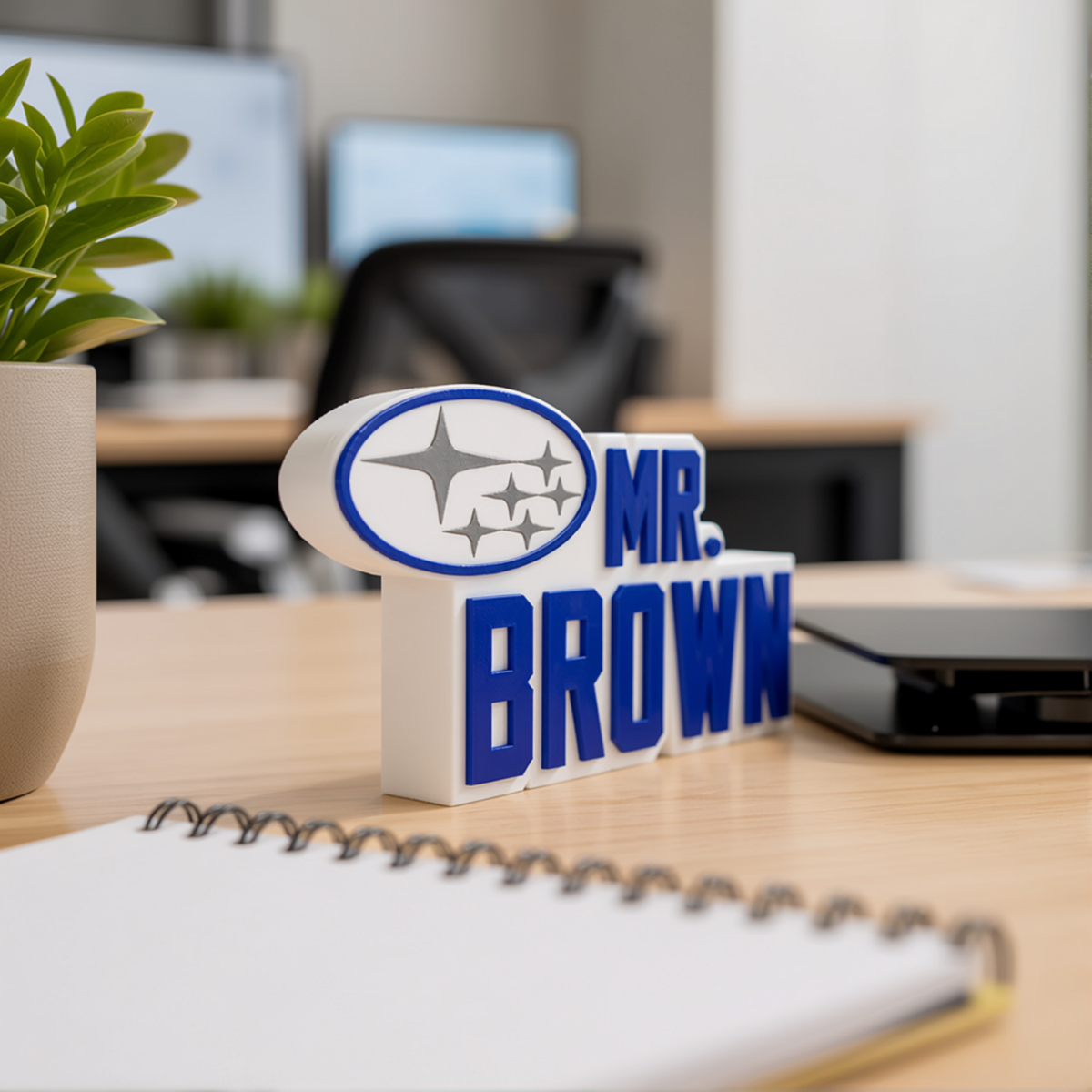 Personalized Subaru Desk Name Plate