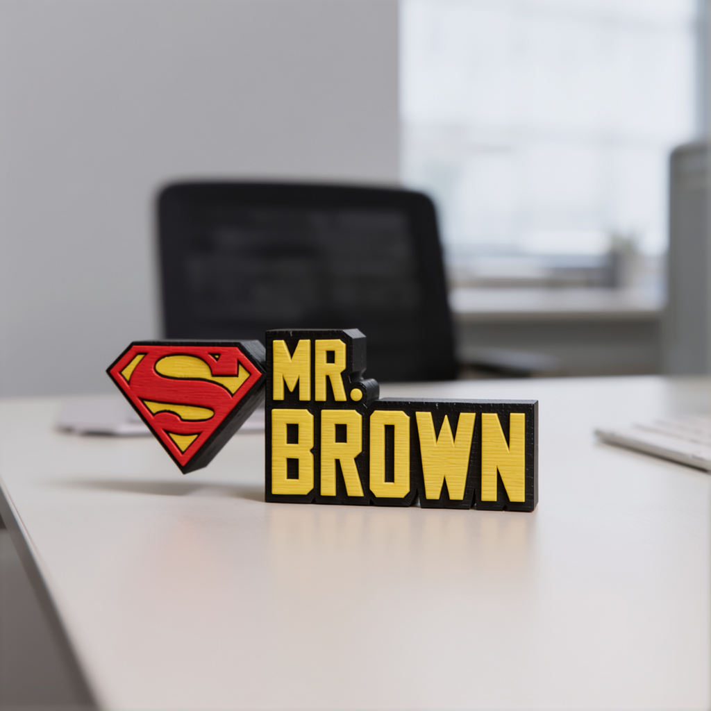 Personalized Superman Desk Name Plate