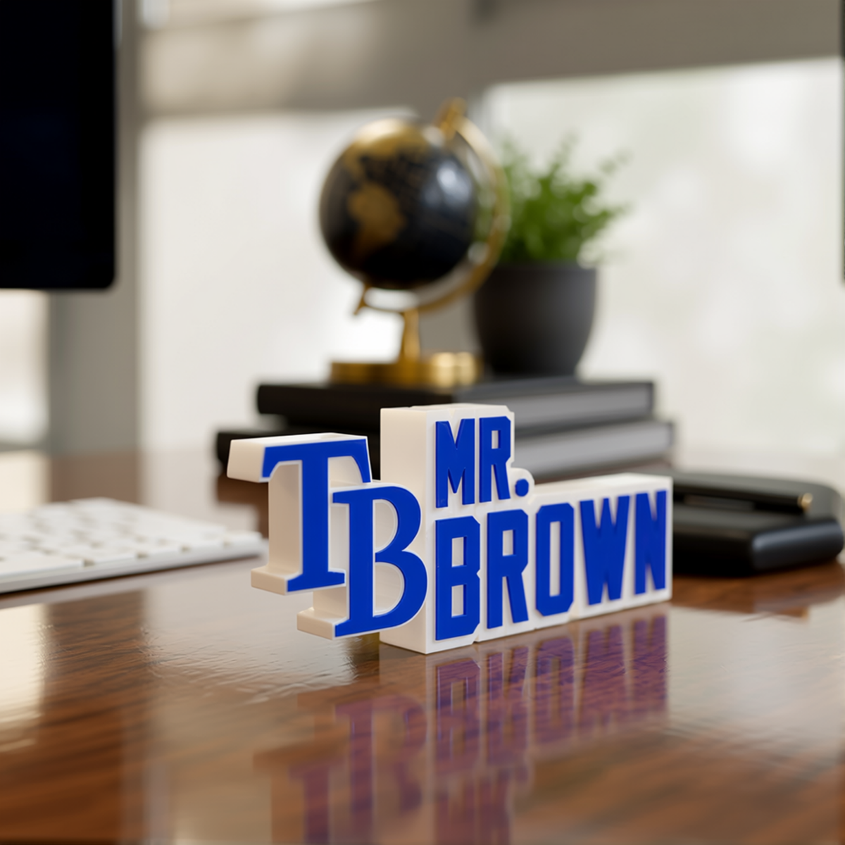 Personalized Tampa Bay Rays Baseball Desk Name Plate