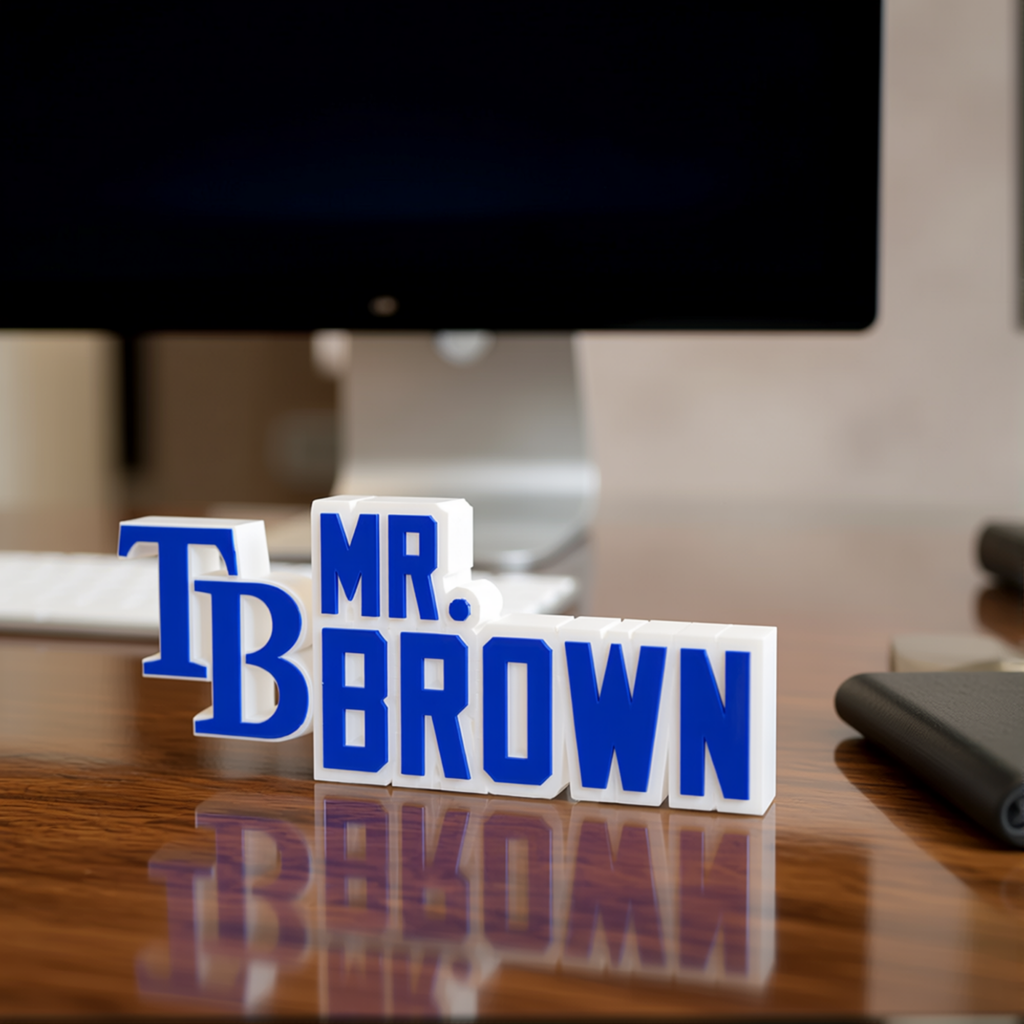Personalized Tampa Bay Rays Baseball Desk Name Plate
