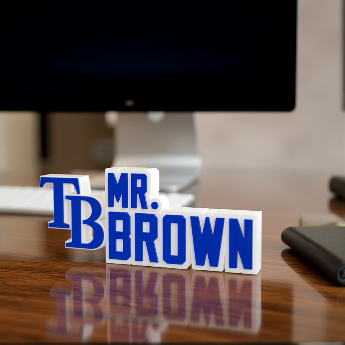 Personalized Tampa Bay Rays Baseball Desk Name Plate