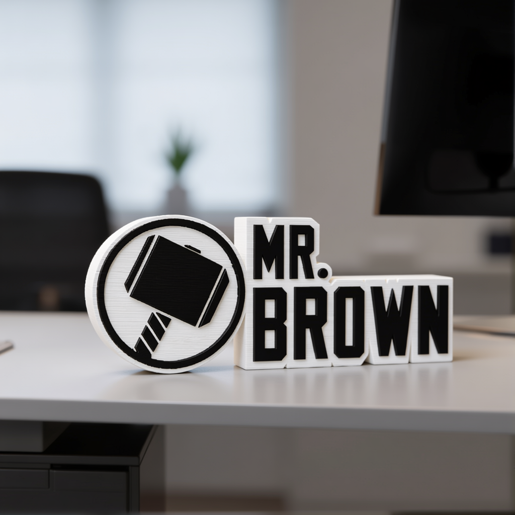Personalized Thor Desk Name Plate