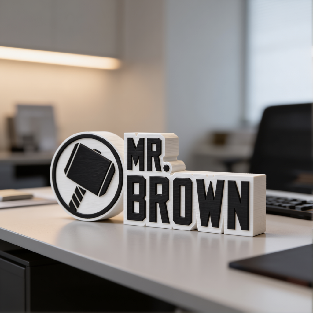 Personalized Thor Desk Name Plate