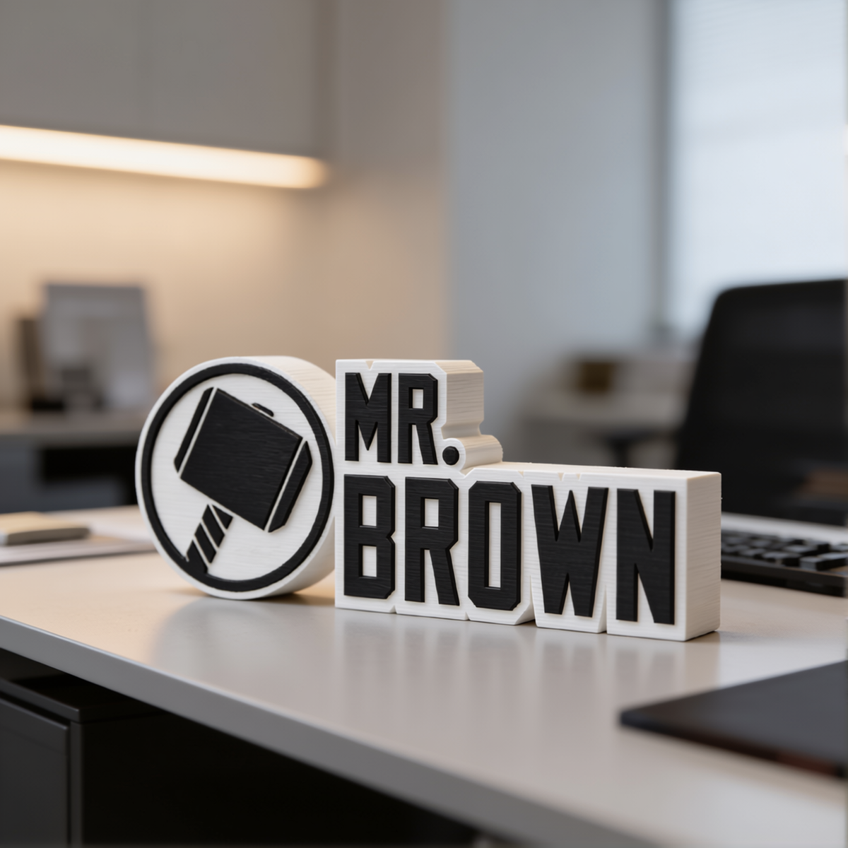 Personalized Thor Desk Name Plate
