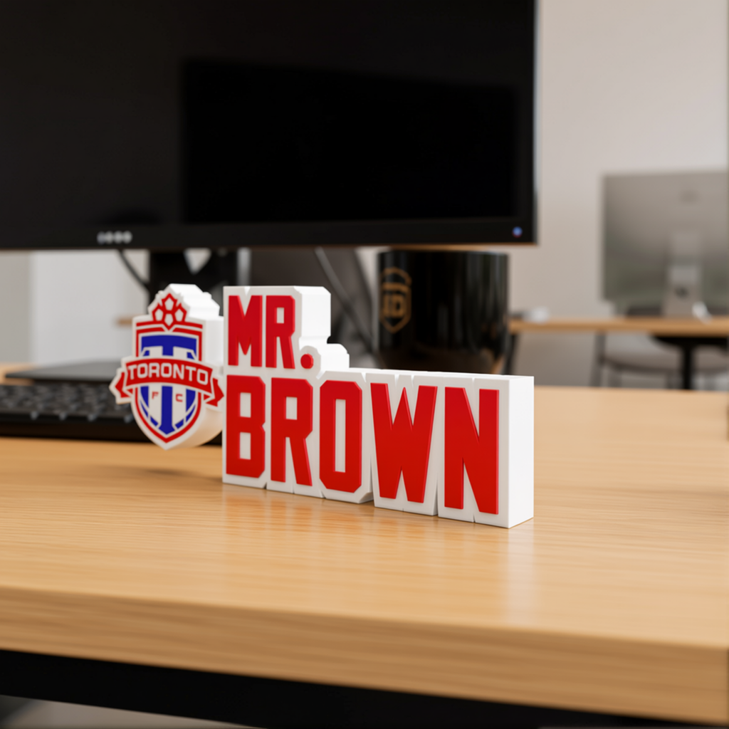 Personalized Toronto FC Soccer Desk Name Plate