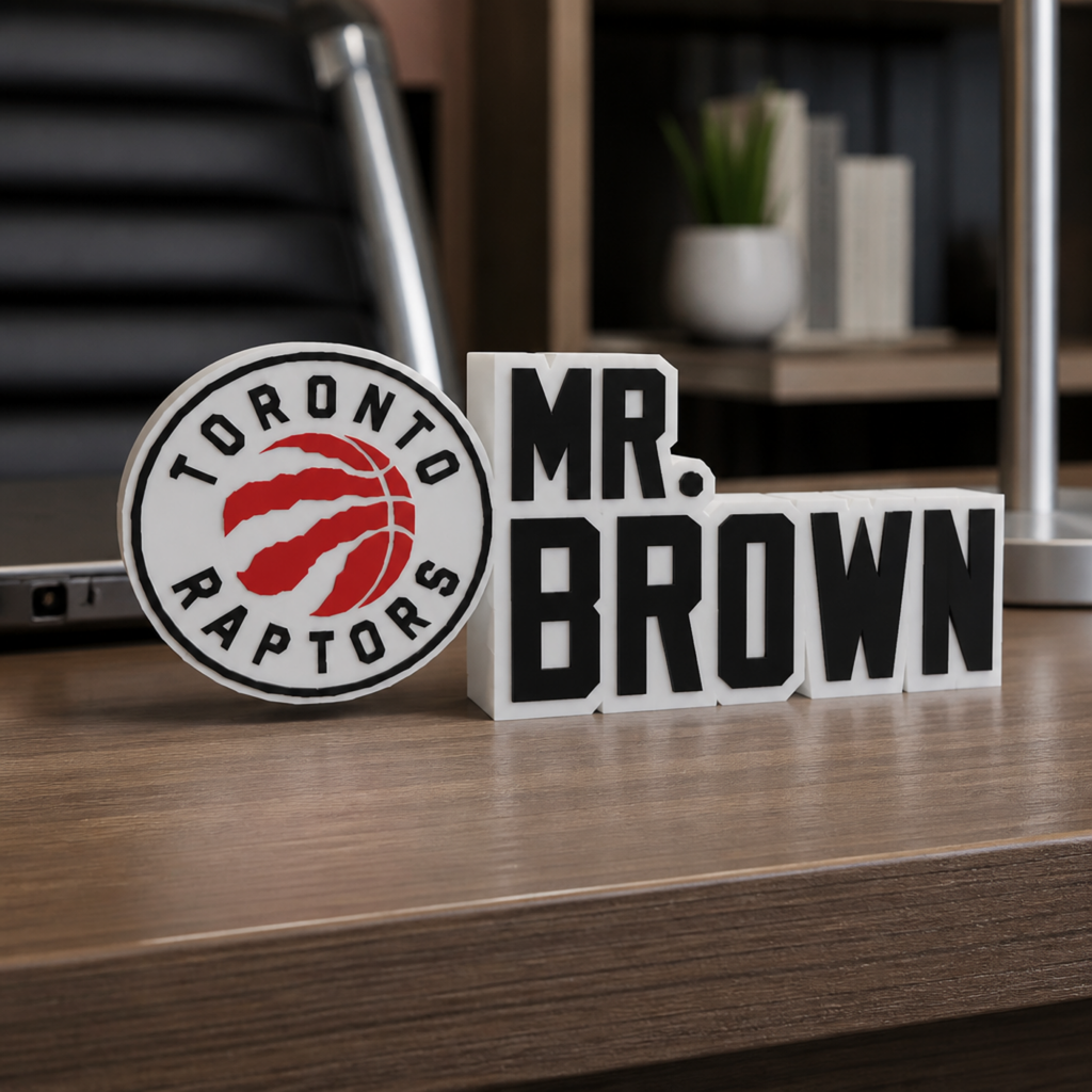 Personalized Toronto Raptors Basketball Desk Name Plate