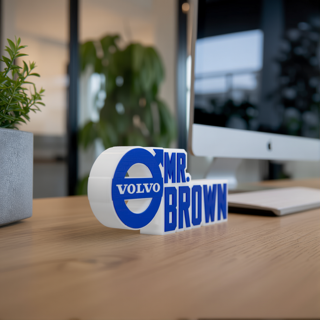 Personalized Volvo Desk Name Plate
