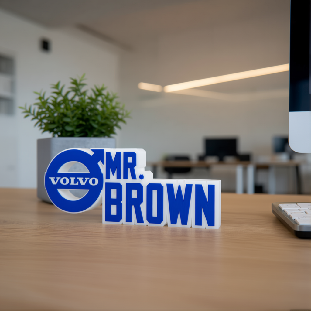 Personalized Volvo Desk Name Plate