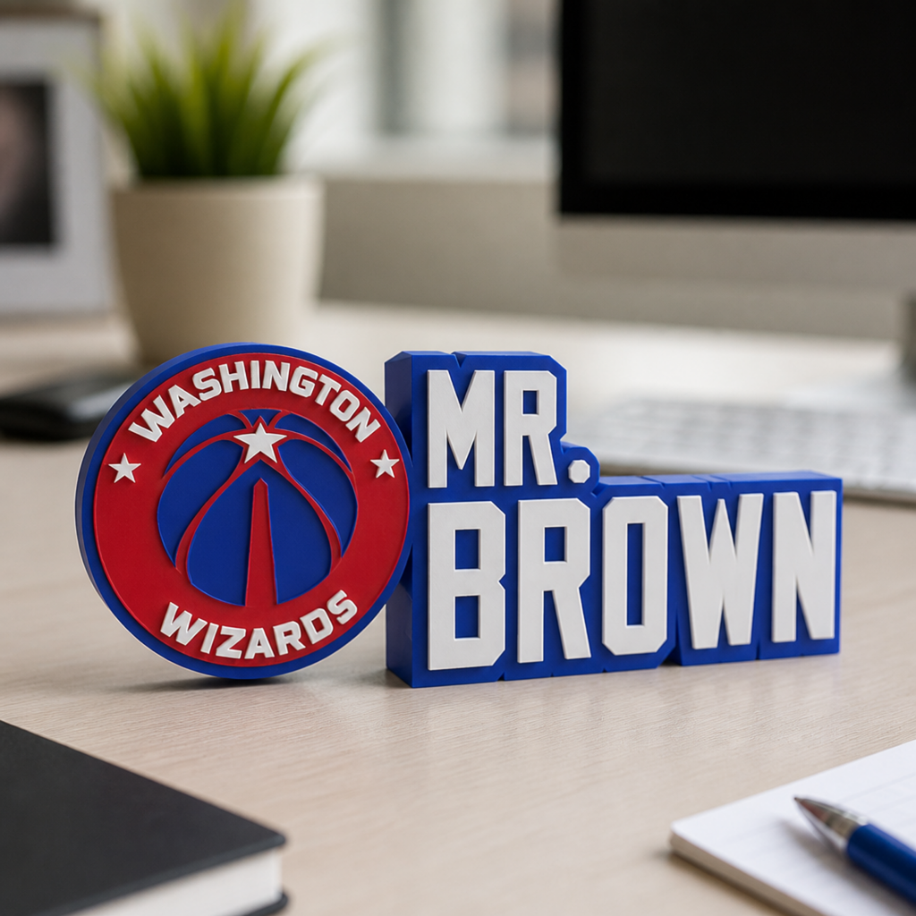 Personalized Washington Wizards Basketball Desk Name Plate