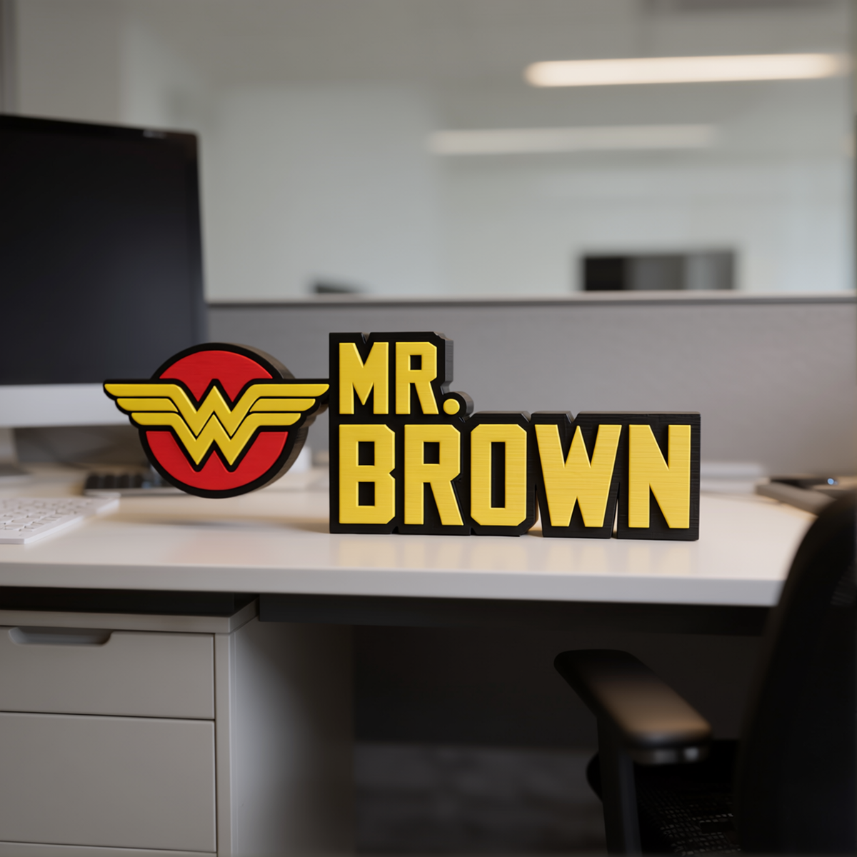 Personalized Wonder Woman Desk Name Plate