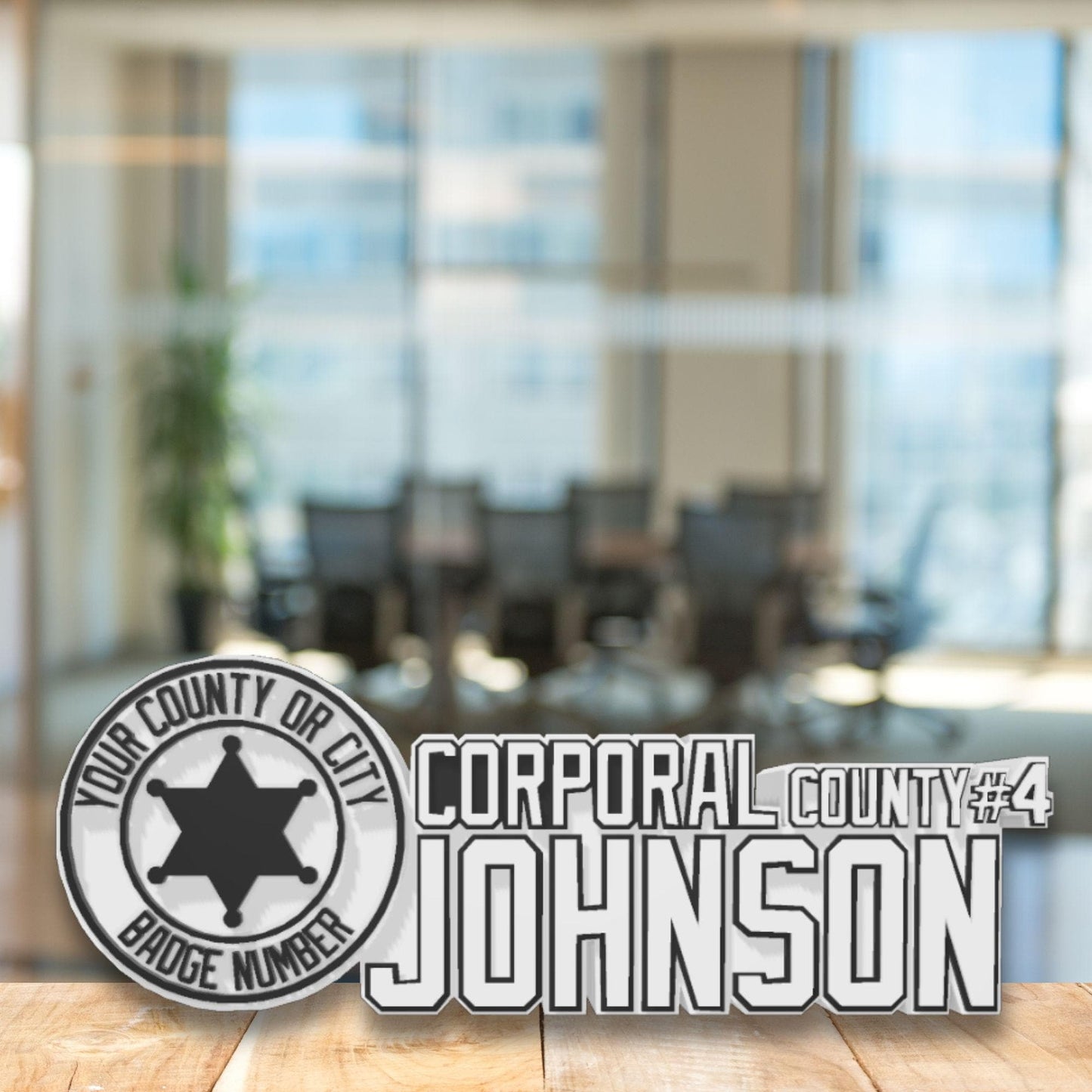 Personalized Police Corporal Desk Name Plate: Law Enforcement Gift