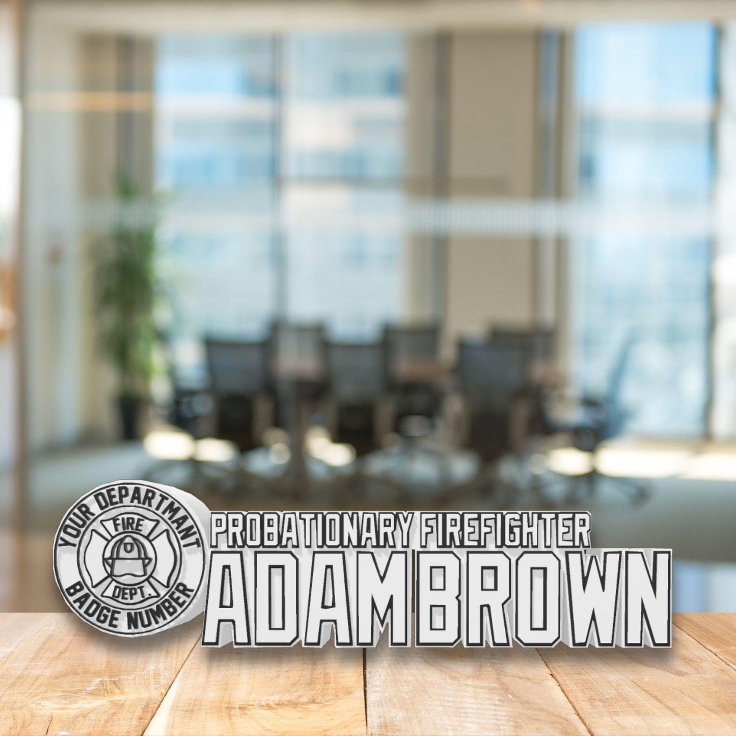 Personalized Firefighter Desk Name Plate: Custom Station Gift