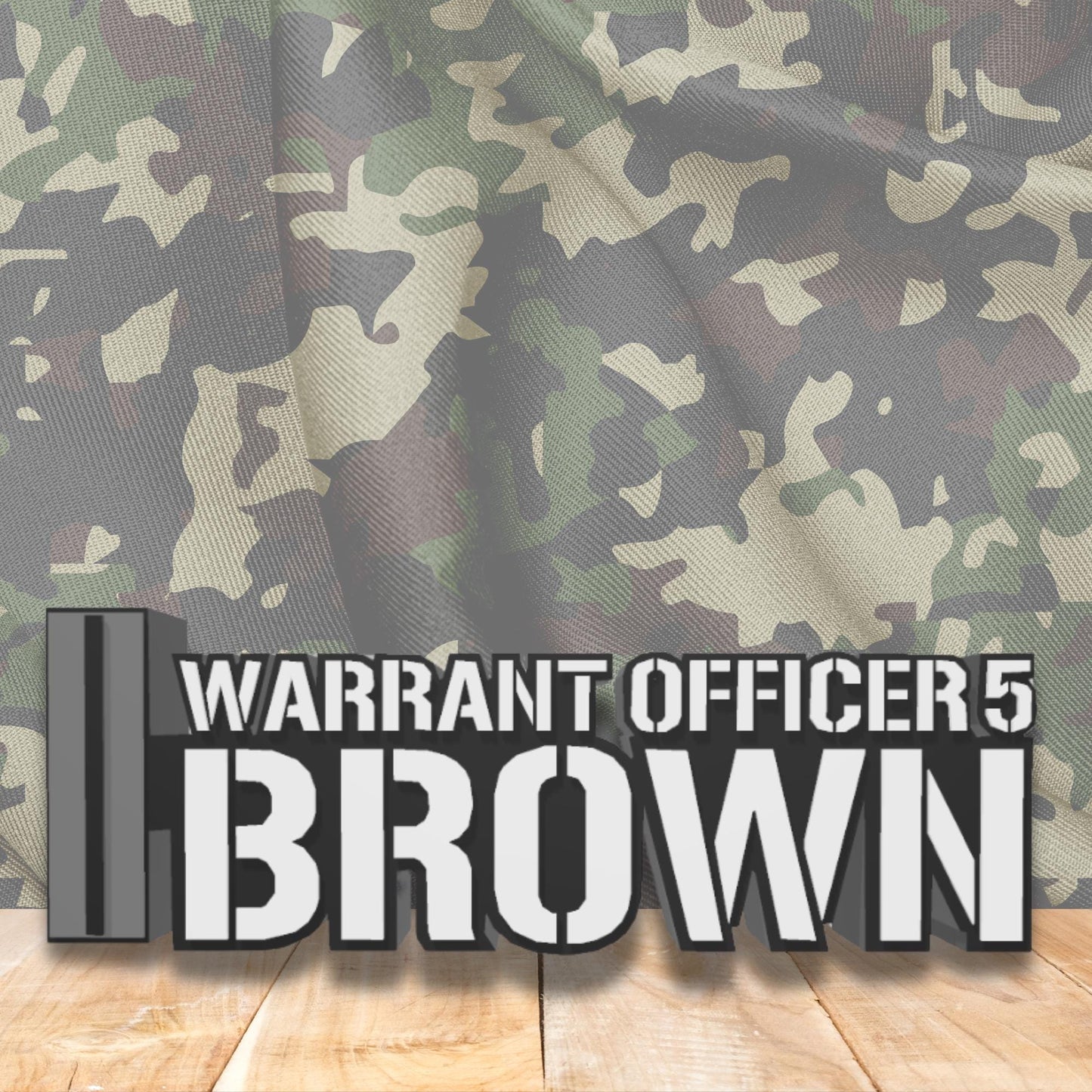 ARMY Warrant Officer 5 Desk Name Plate, CW5 Desk Plaque