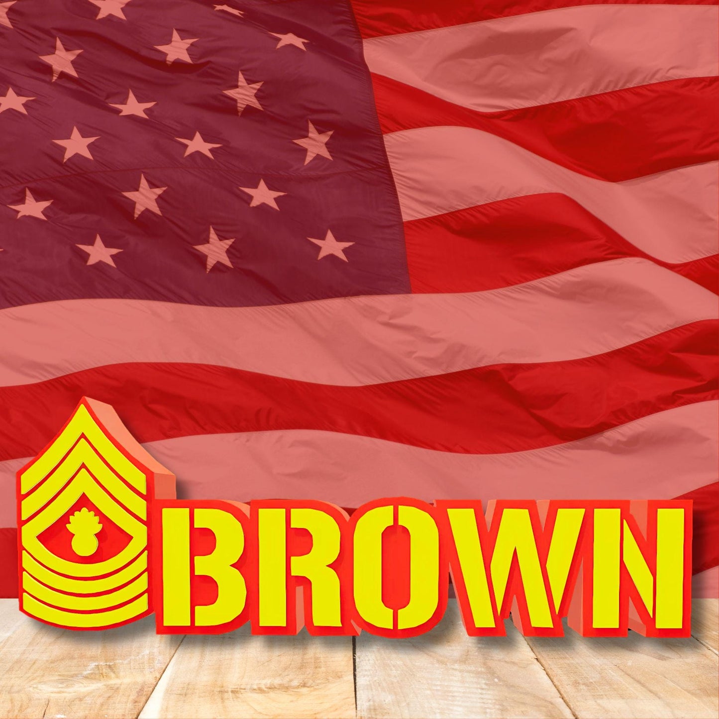 Personalized USMC Master Gunnery Sergeant Rank Plaque, Military Retirement Gift, MGySgt Desk Name Plate