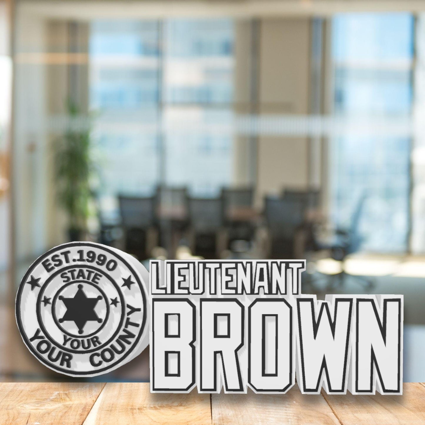 Personalized Lieutenant Desk Name Plate,  Fire Department Appreciation Gift, Police Academy Graduation