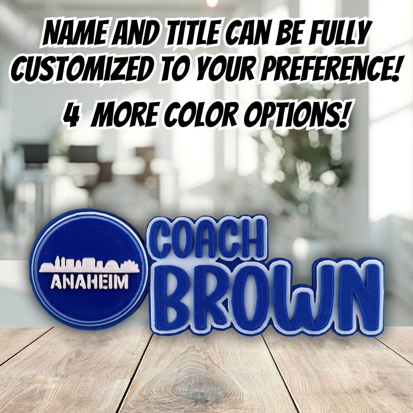 Personalized Anaheim Skyline Desk Name Plate, Name plaque, Teacher's Gift