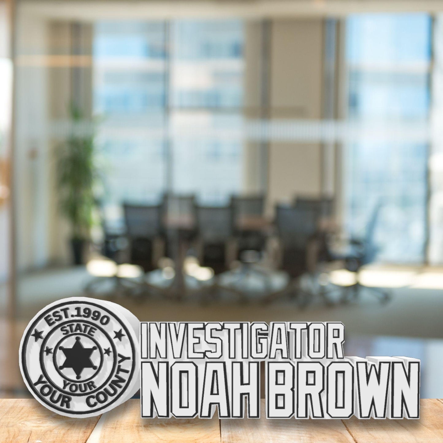 Personalized Investigator Desk Name Plate: Custom Police Gift