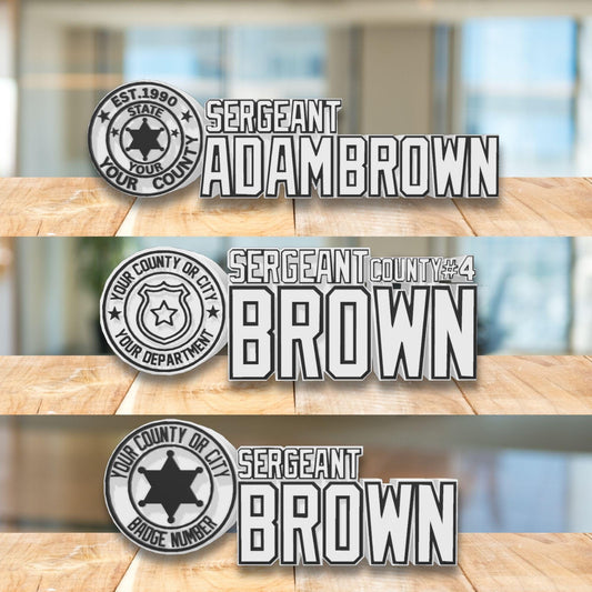 Personalized Police Sergeant Desk Name Plate: Custom Law Enforcement Gift