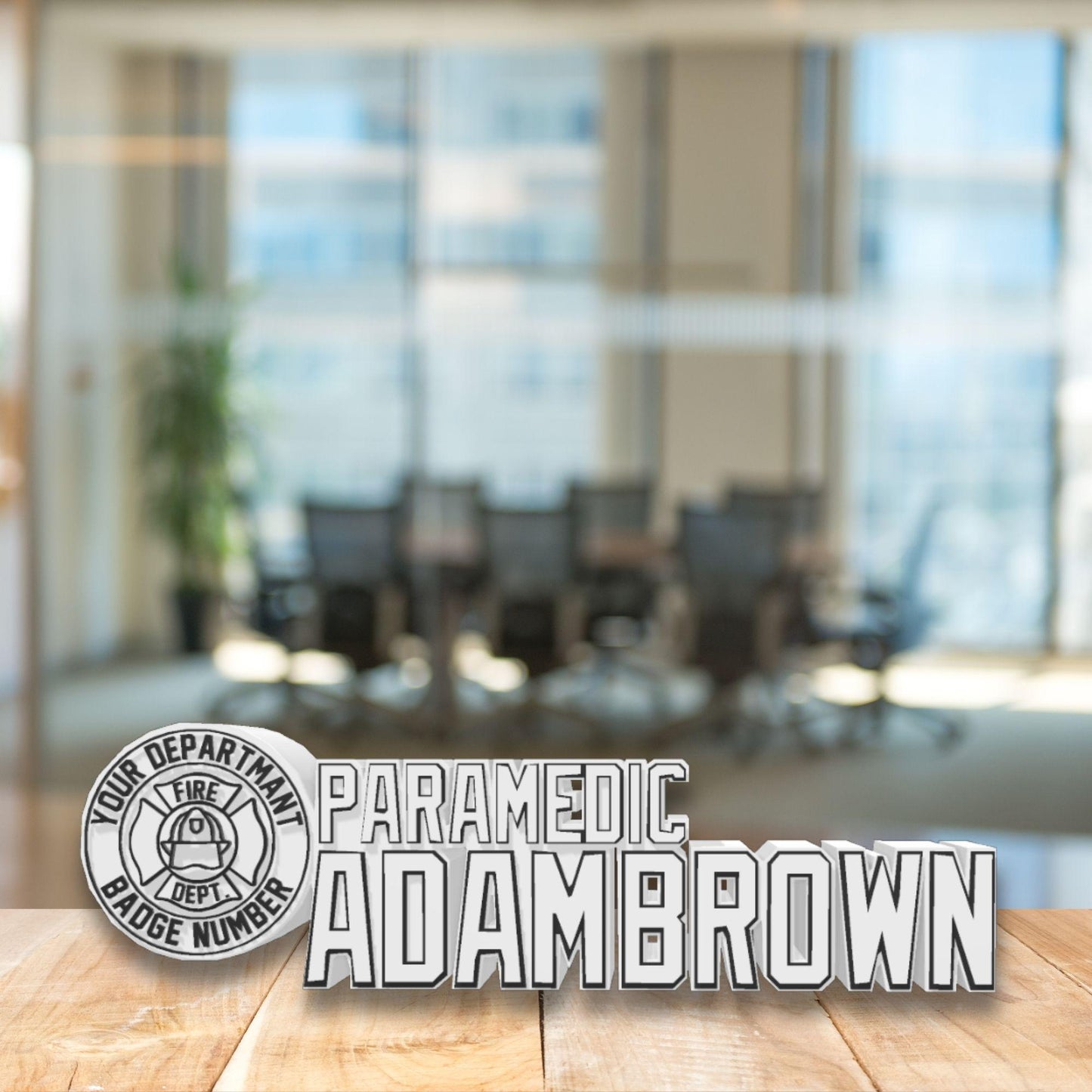 Personalized Firefighter Paramedic Desk Name Plate: Custom EMS Gift