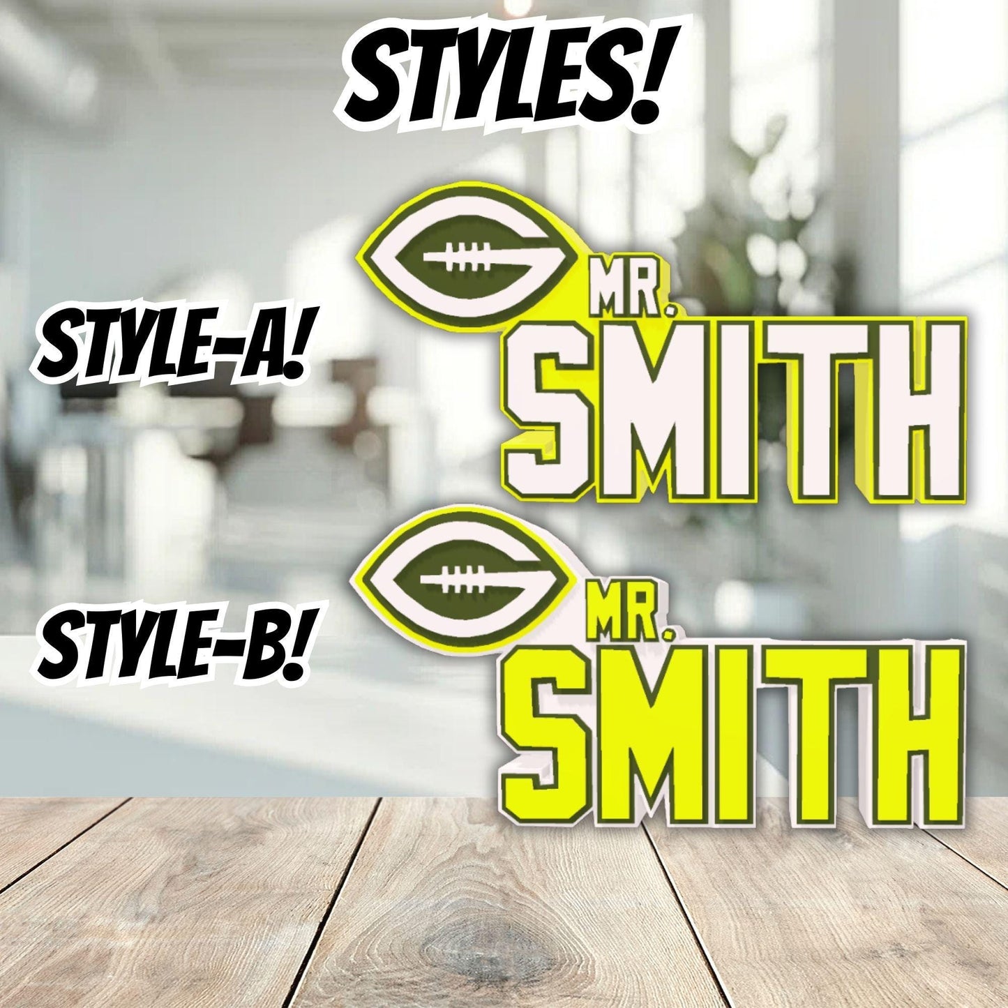Personalized Green Bay Packers Desk Name Plate, Coworker Gift, Teacher Name Plaque