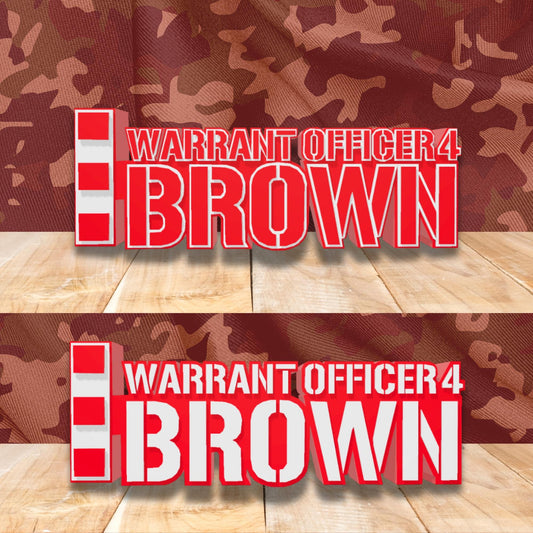 Personalized Chief Warrant Officer 4 Desk Name Plate, CWO4 Desk Plaque, USMC Promotion Gift