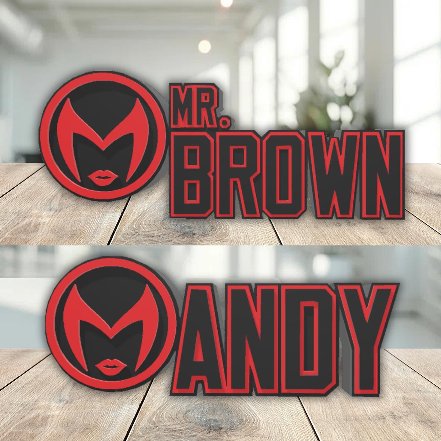 Scarlet Witch Desk Name Plate, Gifts For Teacher, Custom Desk Sign