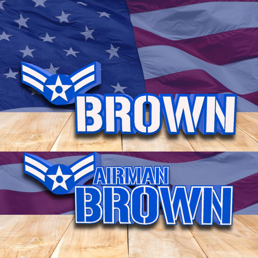 Personalized Airman First Class Rank Plaque, Military Desk Name Plate, A1C Gift