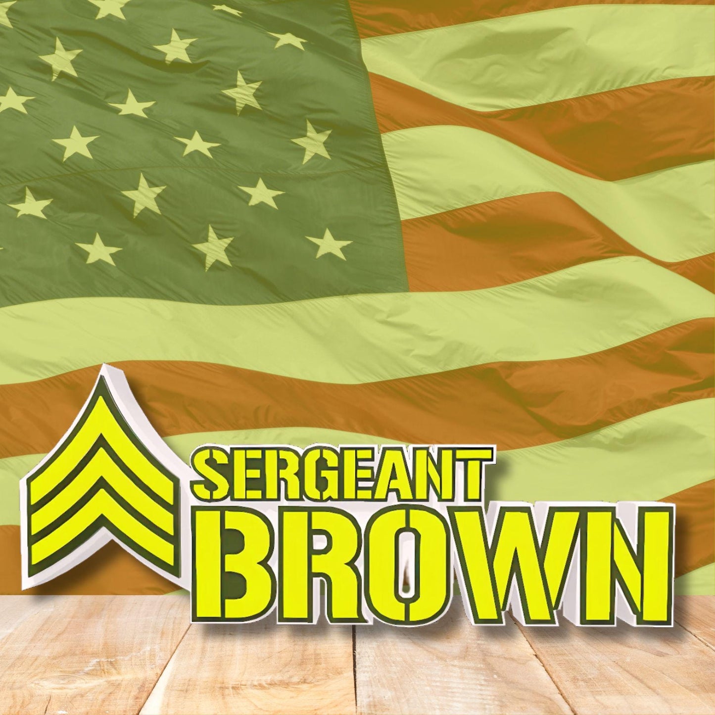 Personalized Army Sergeant Rank Plaque, SGT Desk Name Plate, Promotion Gift