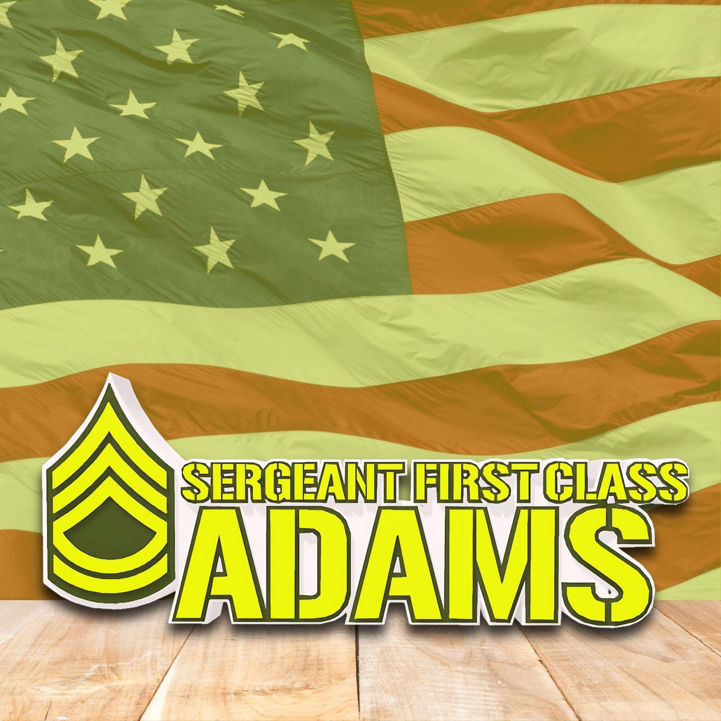 Personalized Army Sergeant First Class Rank Plaque, SFC Desk Name Plate