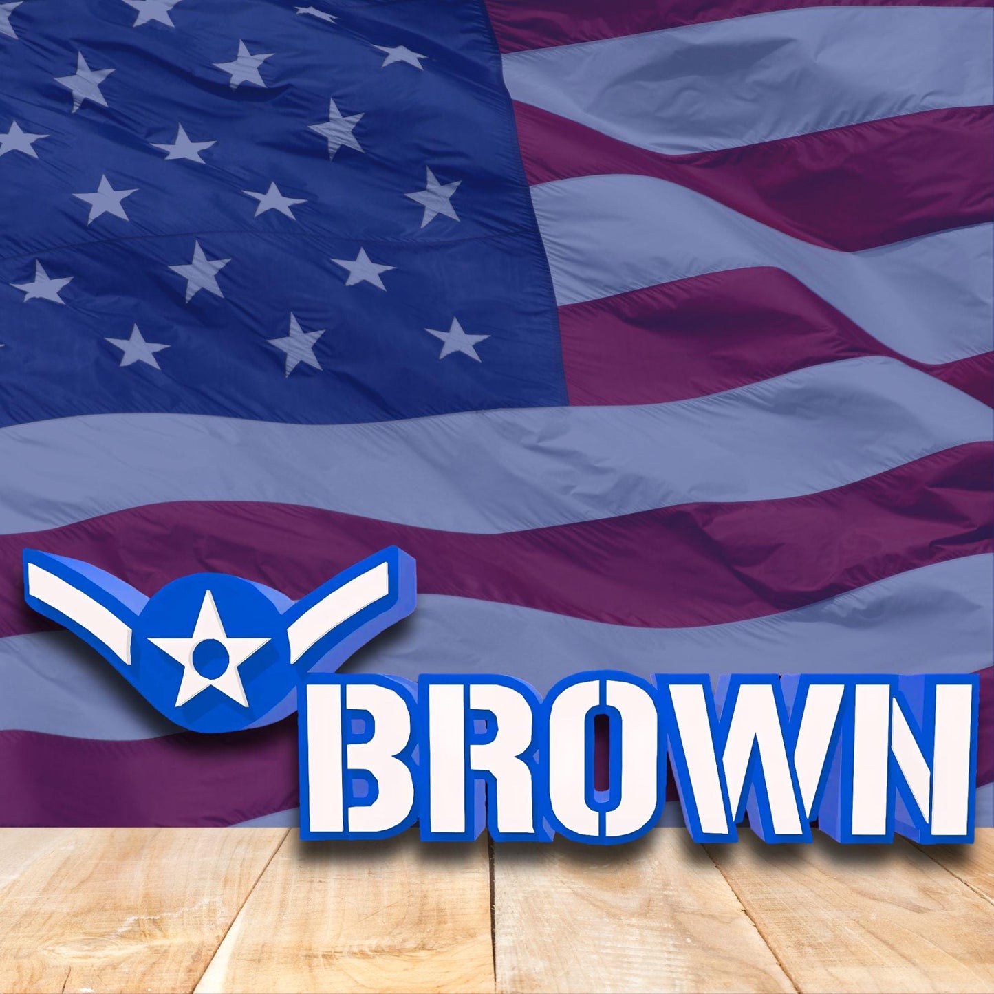 Personalized USAF Airman Rank Desk Plaque, Amn Desk Name Plate, Promotion Gift