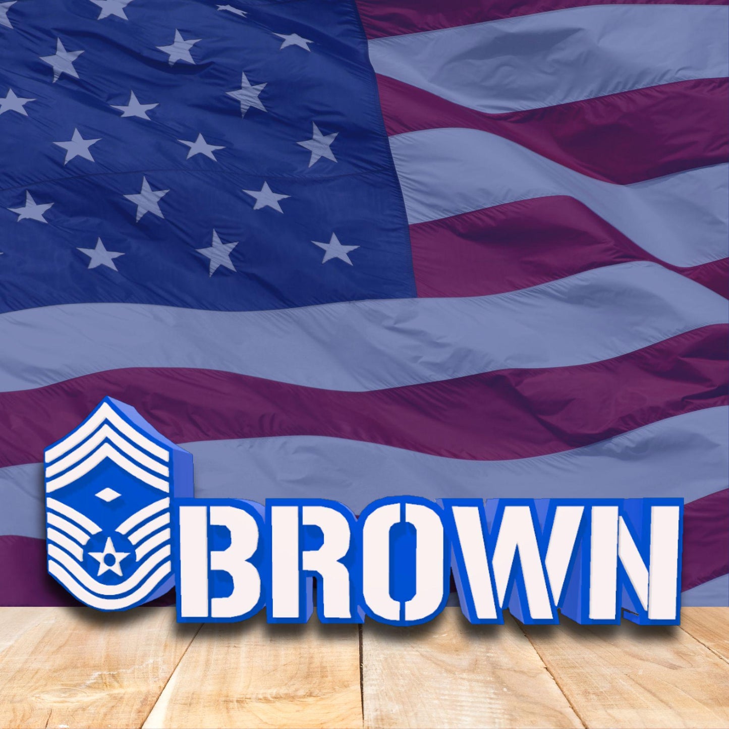 Personalized USAF First Sergeant E-9 Desk Name Plate, Military Retirement Gift, Promotion Gift