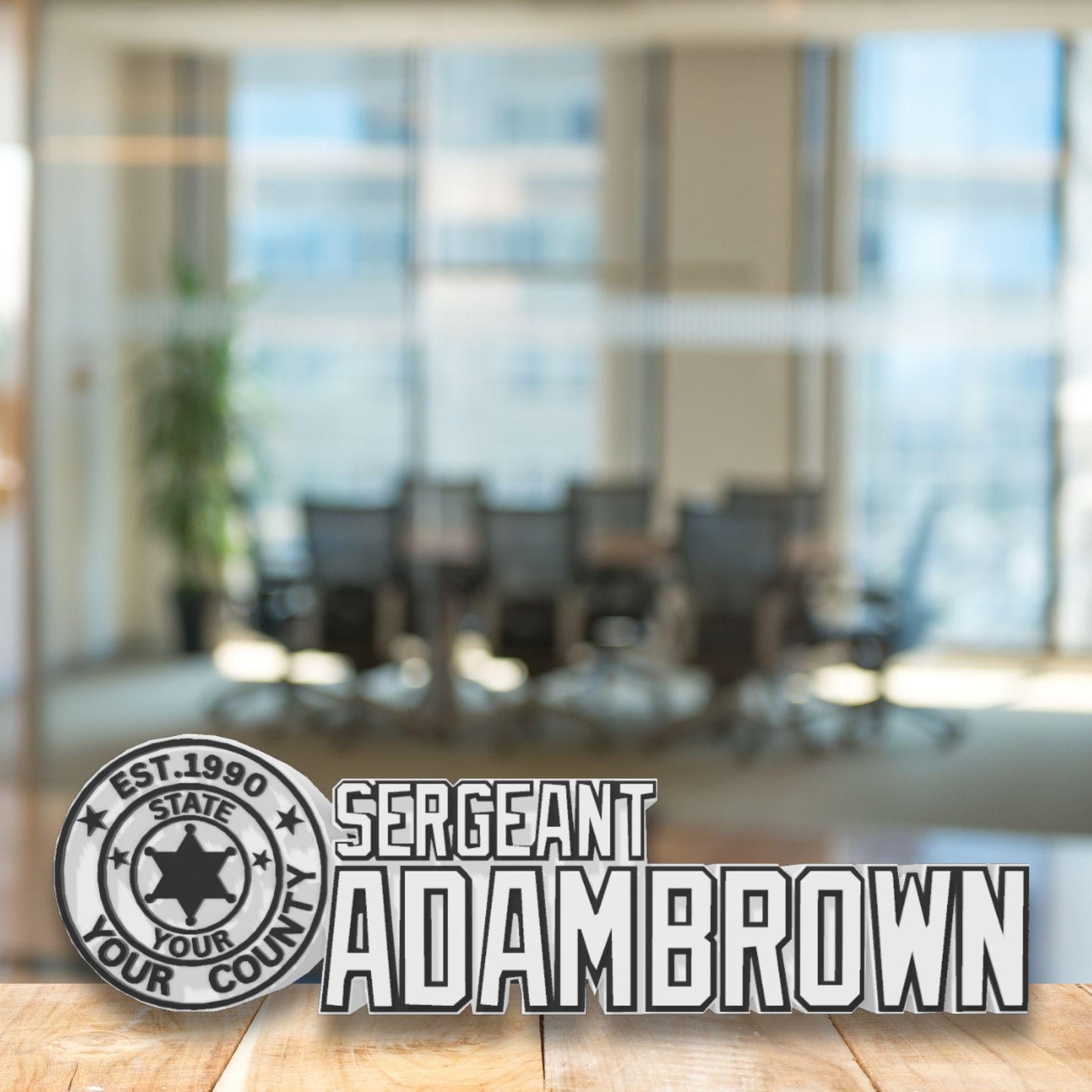 Personalized Police Sergeant Desk Name Plate: Custom Law Enforcement Gift