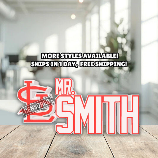 Personalized St. Louis Cardinals Desk Name Plate